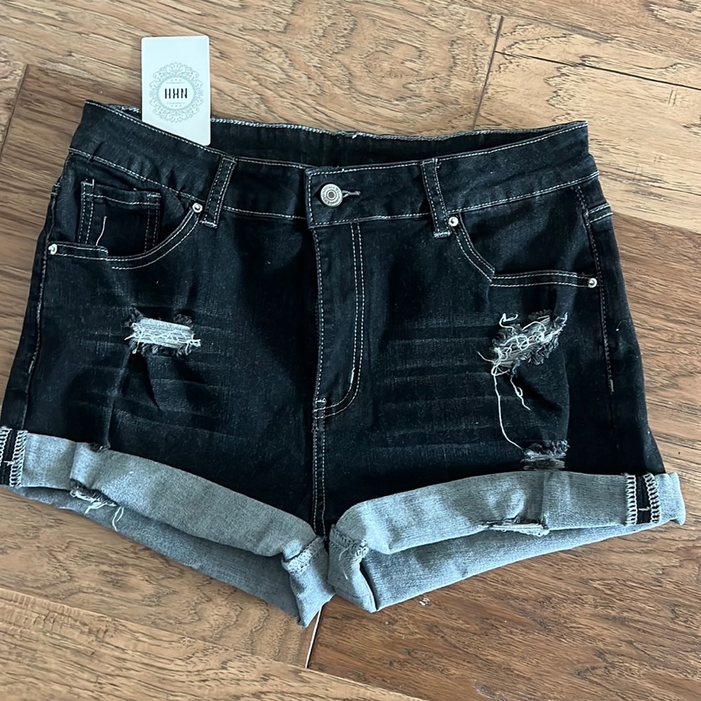 NXH Distressed Black Denim